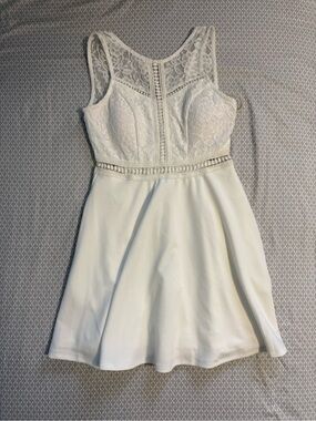 Xtraordinary White Lace Bodice Mini Dress